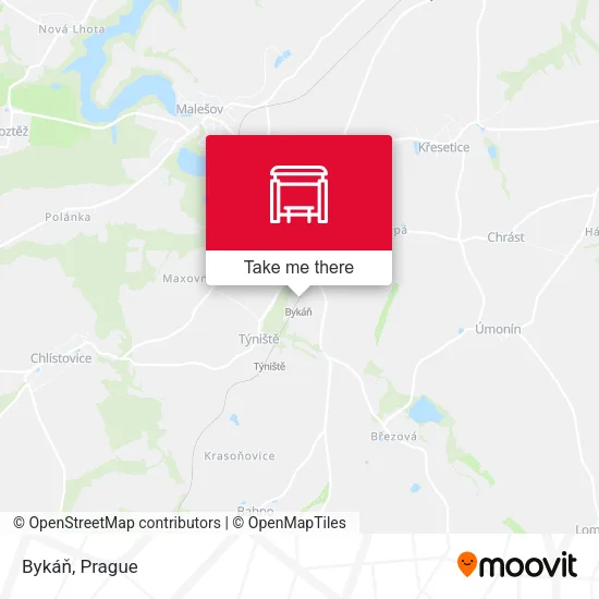 Карта Bykáň