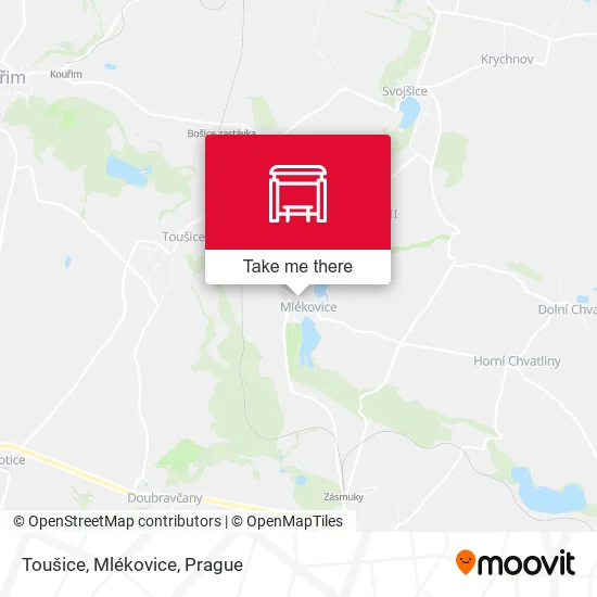 Карта Toušice, Mlékovice