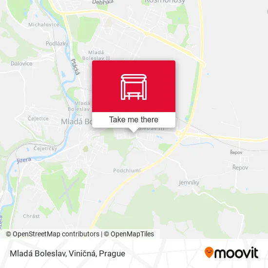 Карта Mladá Boleslav, Viničná