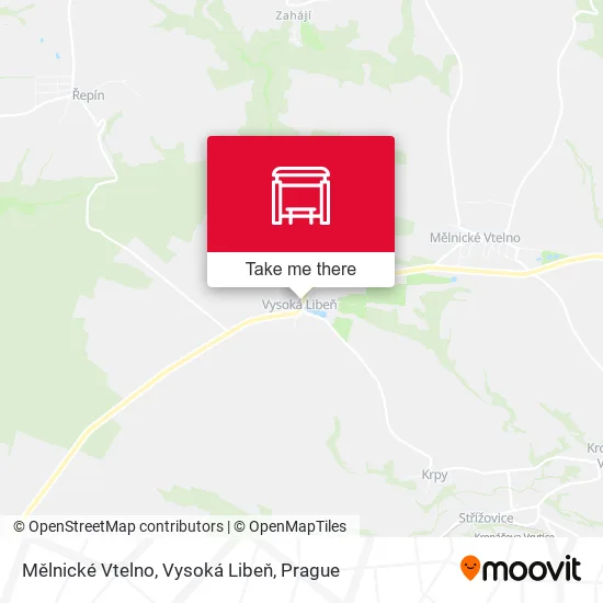 Карта Mělnické Vtelno, Vysoká Libeň