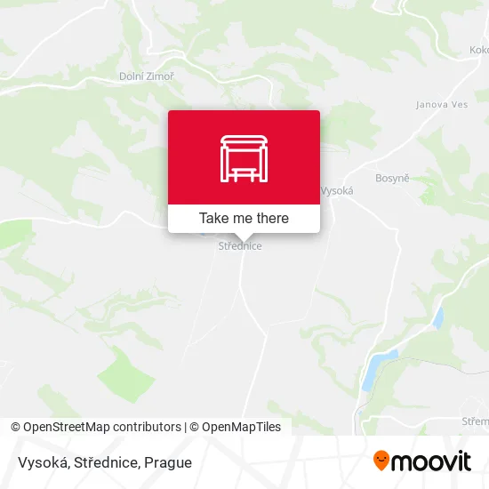 Карта Vysoká, Střednice