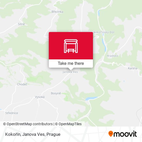 Kokořín, Janova Ves map