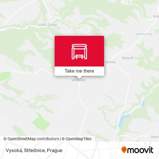 Vysoká, Střednice map