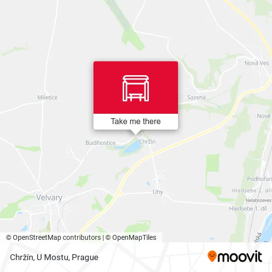 Карта Chržín, U Mostu