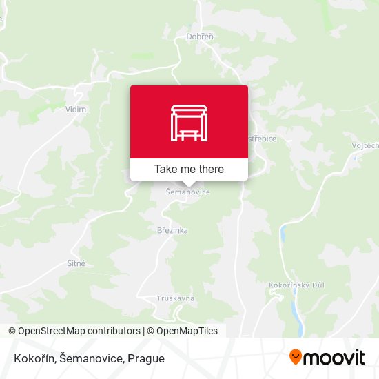 Kokořín, Šemanovice map