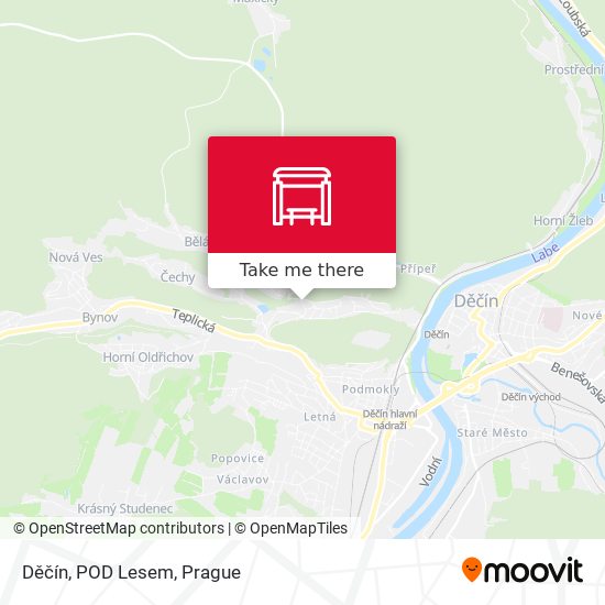 Děčín, POD Lesem map