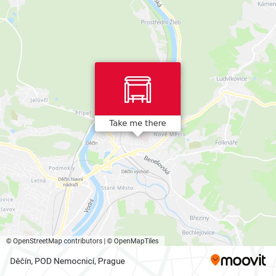 Děčín, POD Nemocnicí map