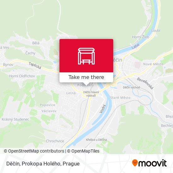 Děčín, Prokopa Holého map