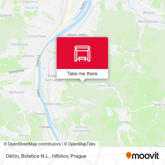 Карта Děčín, Boletice N.L., Hřbitov