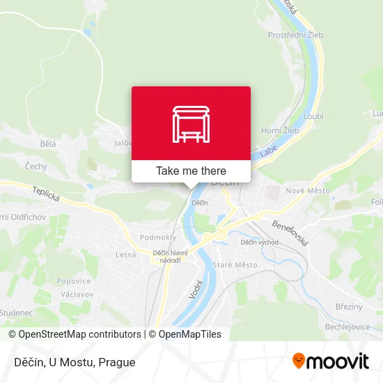 Карта Děčín, U Mostu