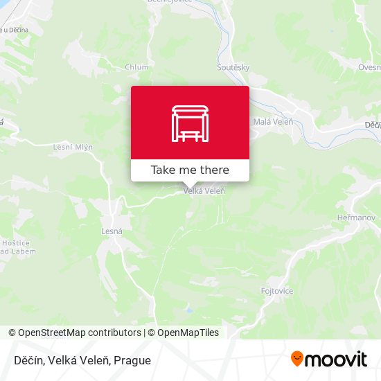 Děčín, Velká Veleň map