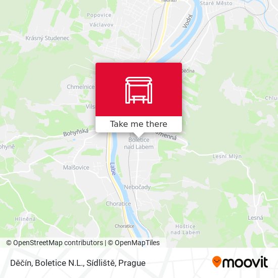 Děčín, Boletice N.L., Sídliště map