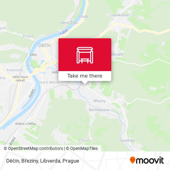 Děčín, Březiny, Libverda map