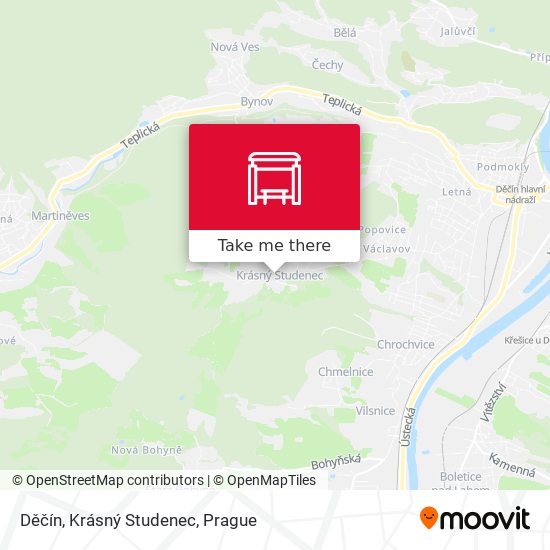 Děčín, Krásný Studenec map