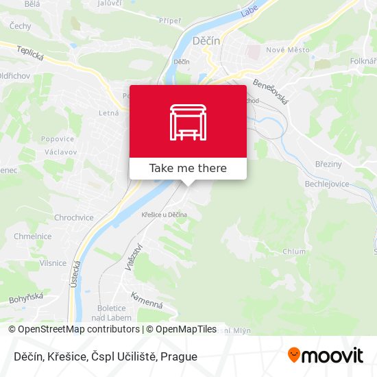 Děčín, Křešice, Čspl Učiliště map