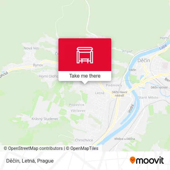 Карта Děčín, Letná