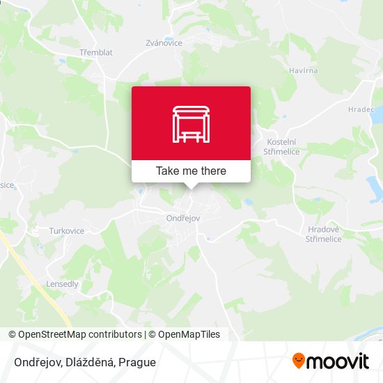 Ondřejov, Dlážděná map