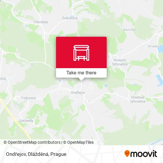Карта Ondřejov, Dlážděná