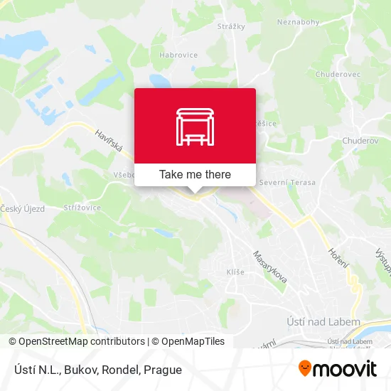 Карта Ústí N.L., Bukov, Rondel