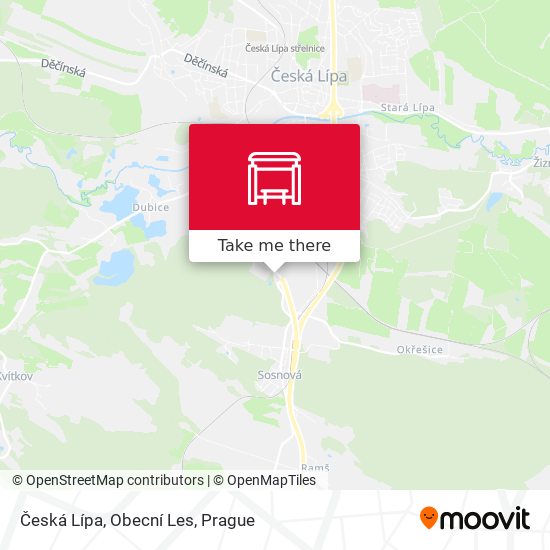 Česká Lípa, Obecní Les map