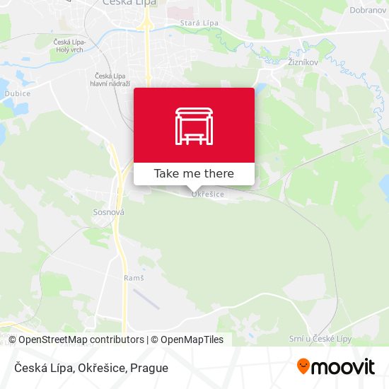 Česká Lípa, Okřešice map