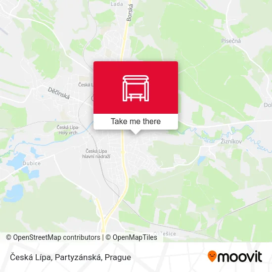 Карта Česká Lípa, Partyzánská