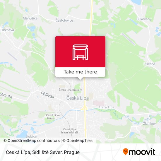 Česká Lípa, Sídliště Sever map