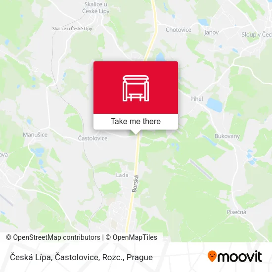 Карта Česká Lípa, Častolovice, Rozc.