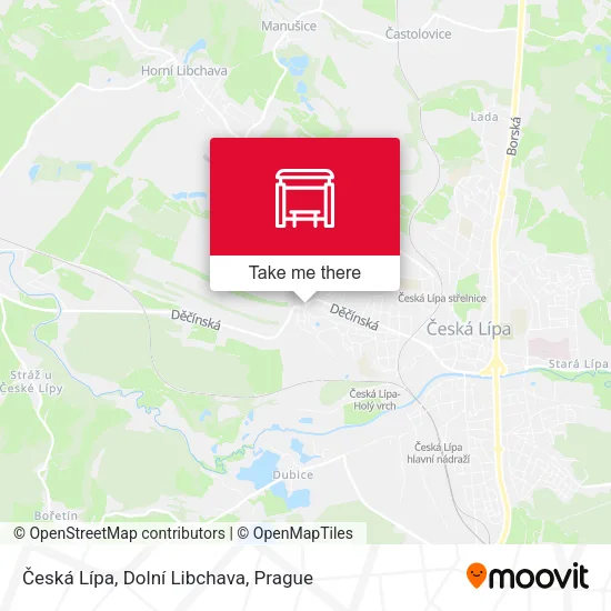 Карта Česká Lípa, Dolní Libchava