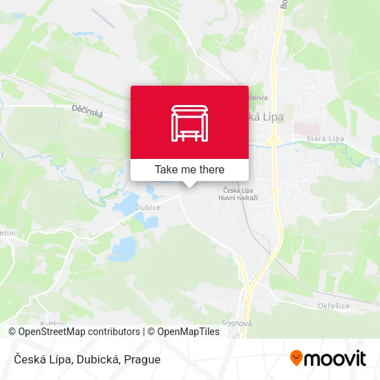 Карта Česká Lípa, Dubická