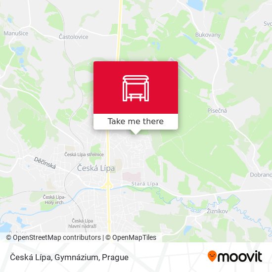 Česká Lípa, Gymnázium map