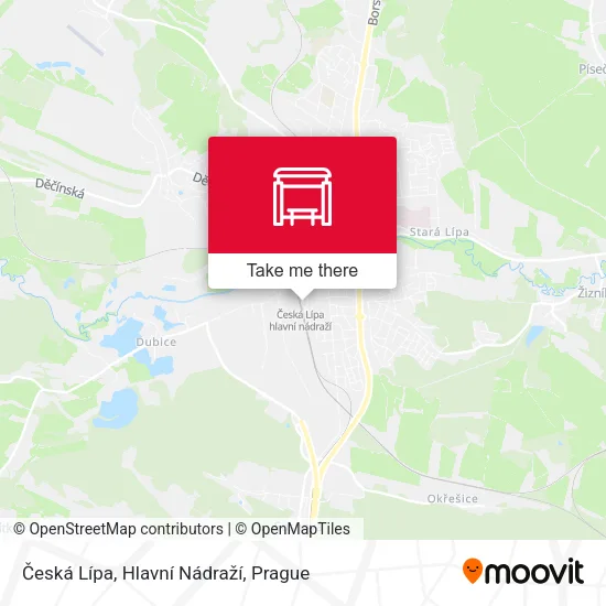 Česká Lípa, Hlavní Nádraží map