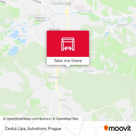 Česká Lípa, Autodrom map