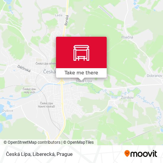 Карта Česká Lípa, Liberecká