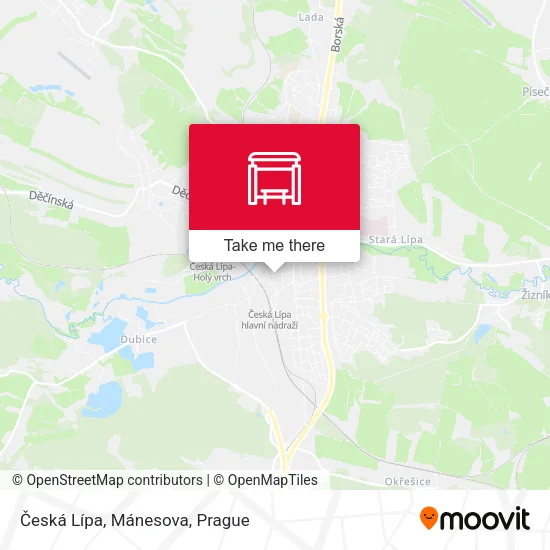 Карта Česká Lípa, Mánesova