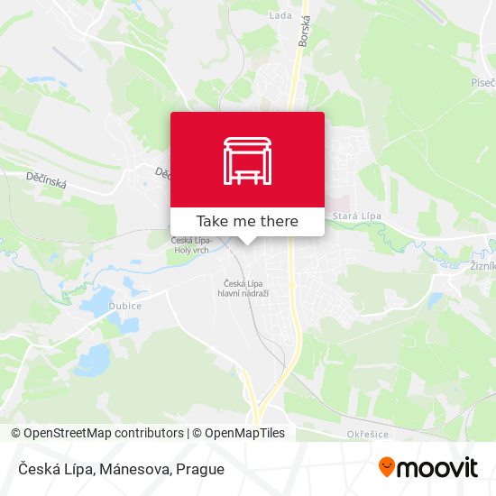 Česká Lípa, Mánesova map