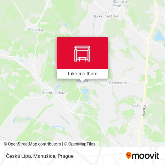 Карта Česká Lípa, Manušice
