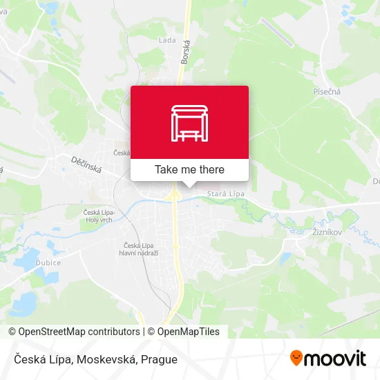 Карта Česká Lípa, Moskevská