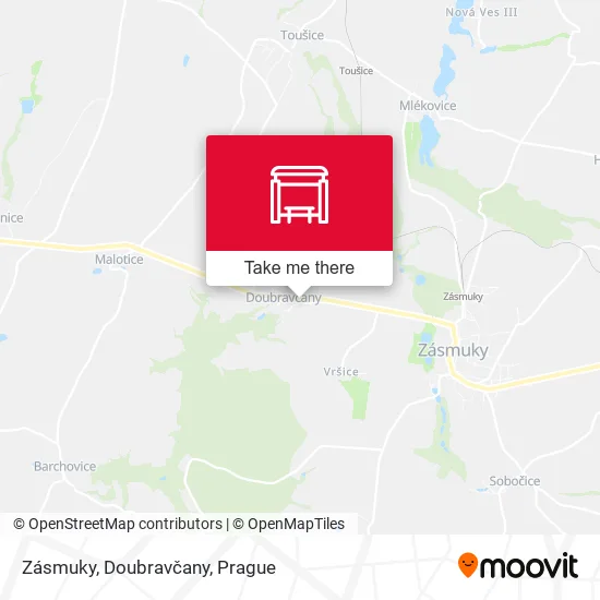 Карта Zásmuky, Doubravčany