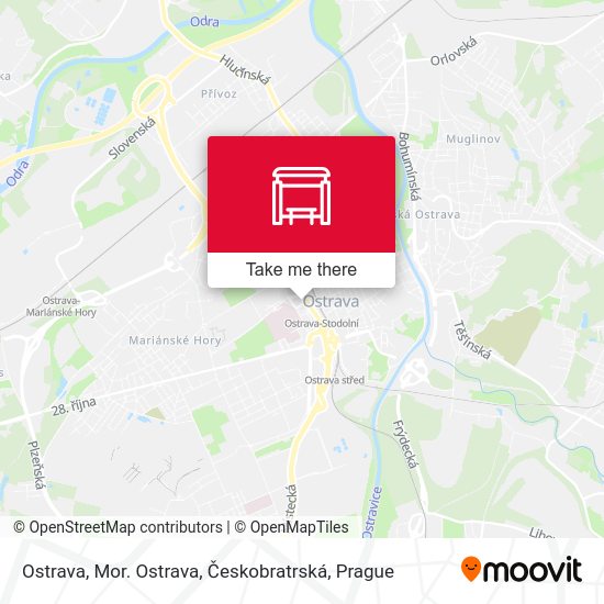 Ostrava, Mor. Ostrava, Českobratrská map