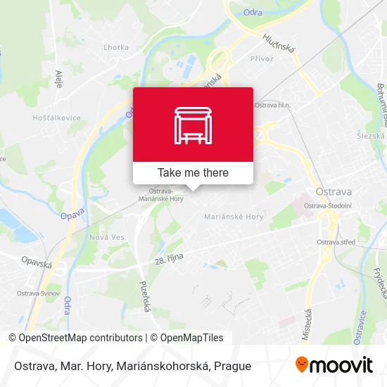 Карта Ostrava, Mar. Hory, Mariánskohorská