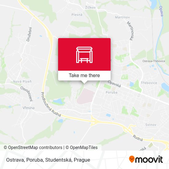 Ostrava, Poruba, Studentská map