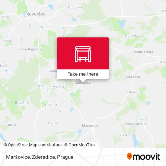 Карта Maršovice, Zderadice