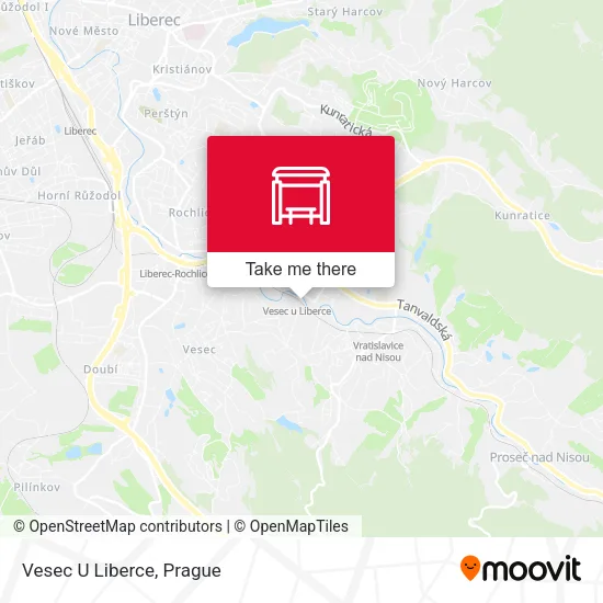 Карта Vesec U Liberce