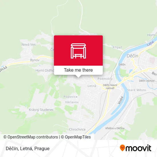 Карта Děčín, Letná