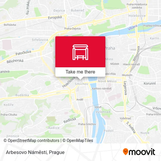 Карта Arbesovo Náměstí