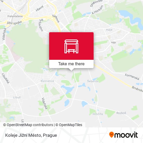 Koleje Jižní Město map