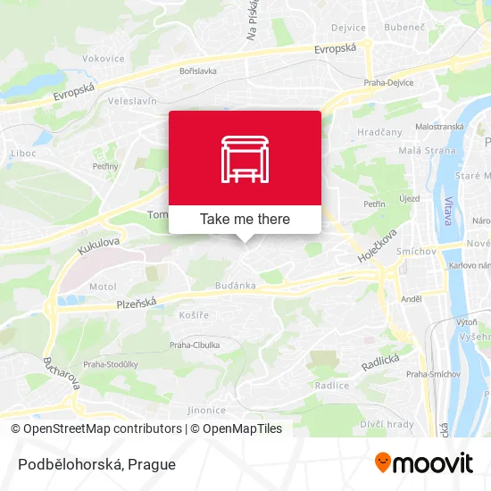 Карта Podbělohorská