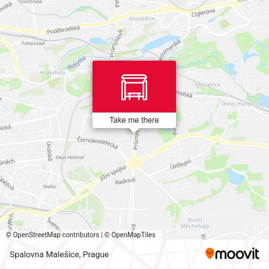 Карта Spalovna Malešice