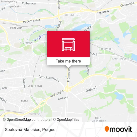 Карта Spalovna Malešice